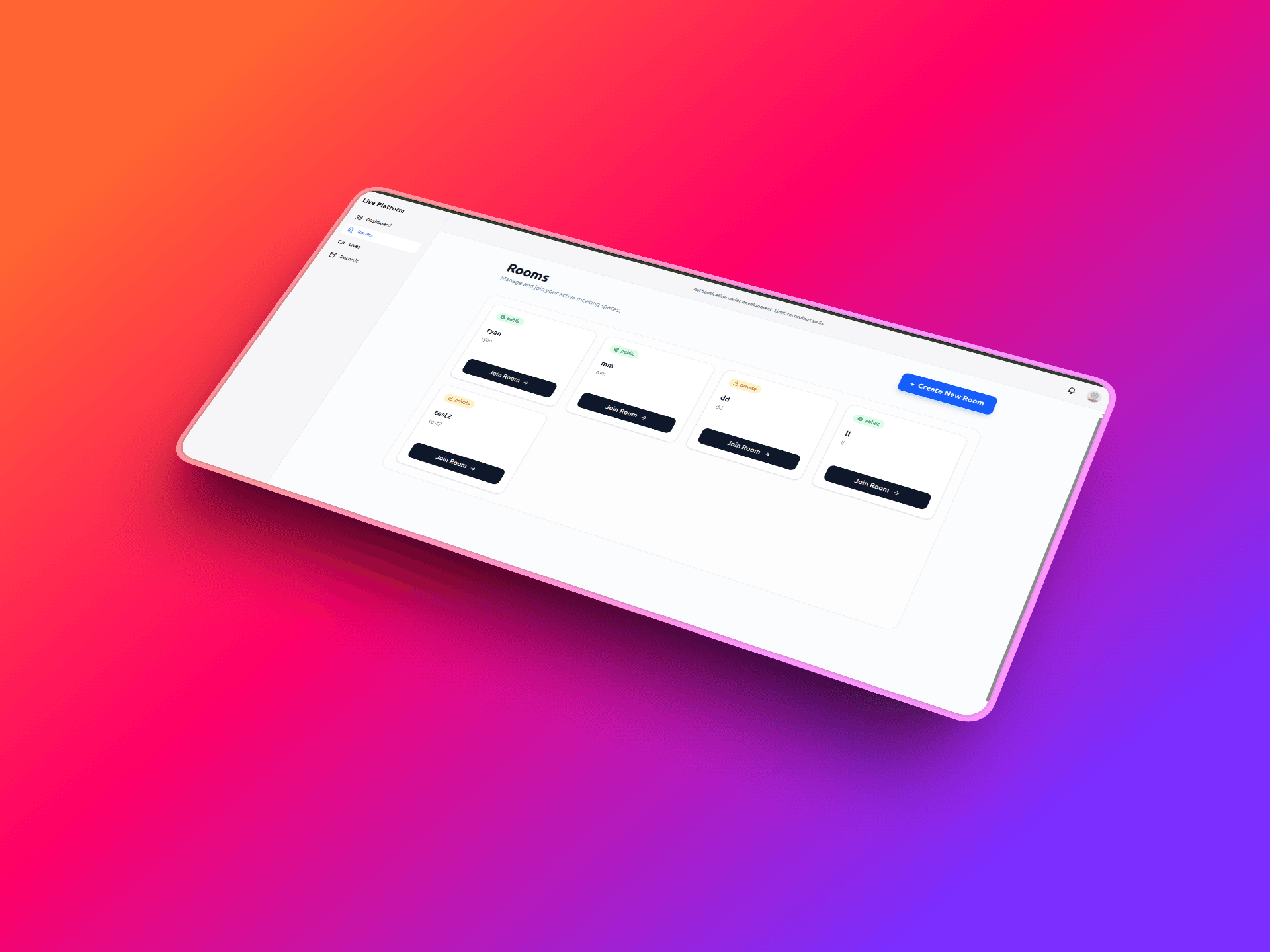 online streaming webApp MVP
